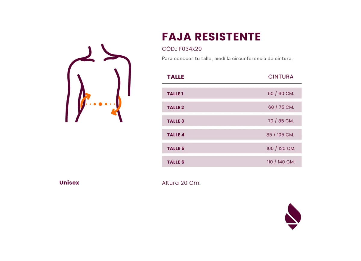 Faja Elastica Resistente por 20cm - FAJAS - Talles 1 al 6 - DEMA
